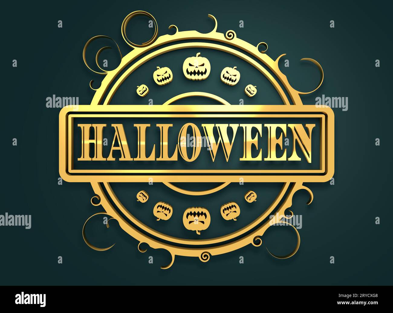 Gravierte Stempel mit Halloween-text Stockfoto