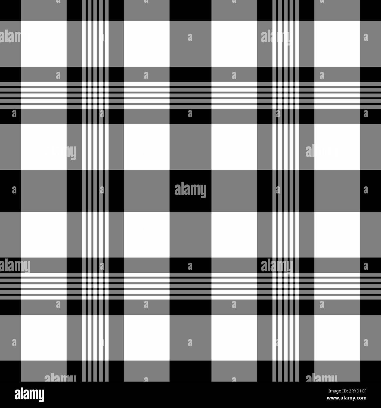 Hintergrund nahtlose Textur aus Vektormuster mit kariertem Schottenkaromuster in Grau und weiß. Stock Vektor