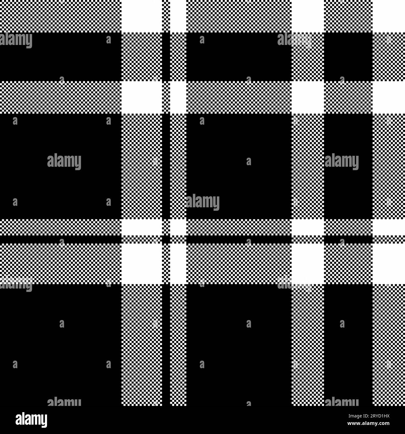 Hintergrund Textil nahtlos aus kariertem Tartan mit einem Textur-Karomuster-Vektor in Schwarz-weiß-Farben. Stock Vektor