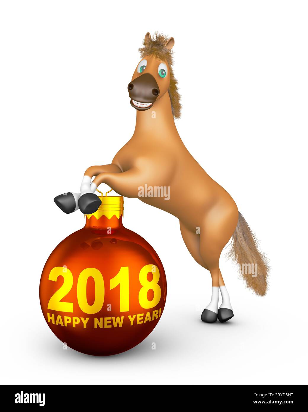 Pferd und Ball 2018 Stockfoto