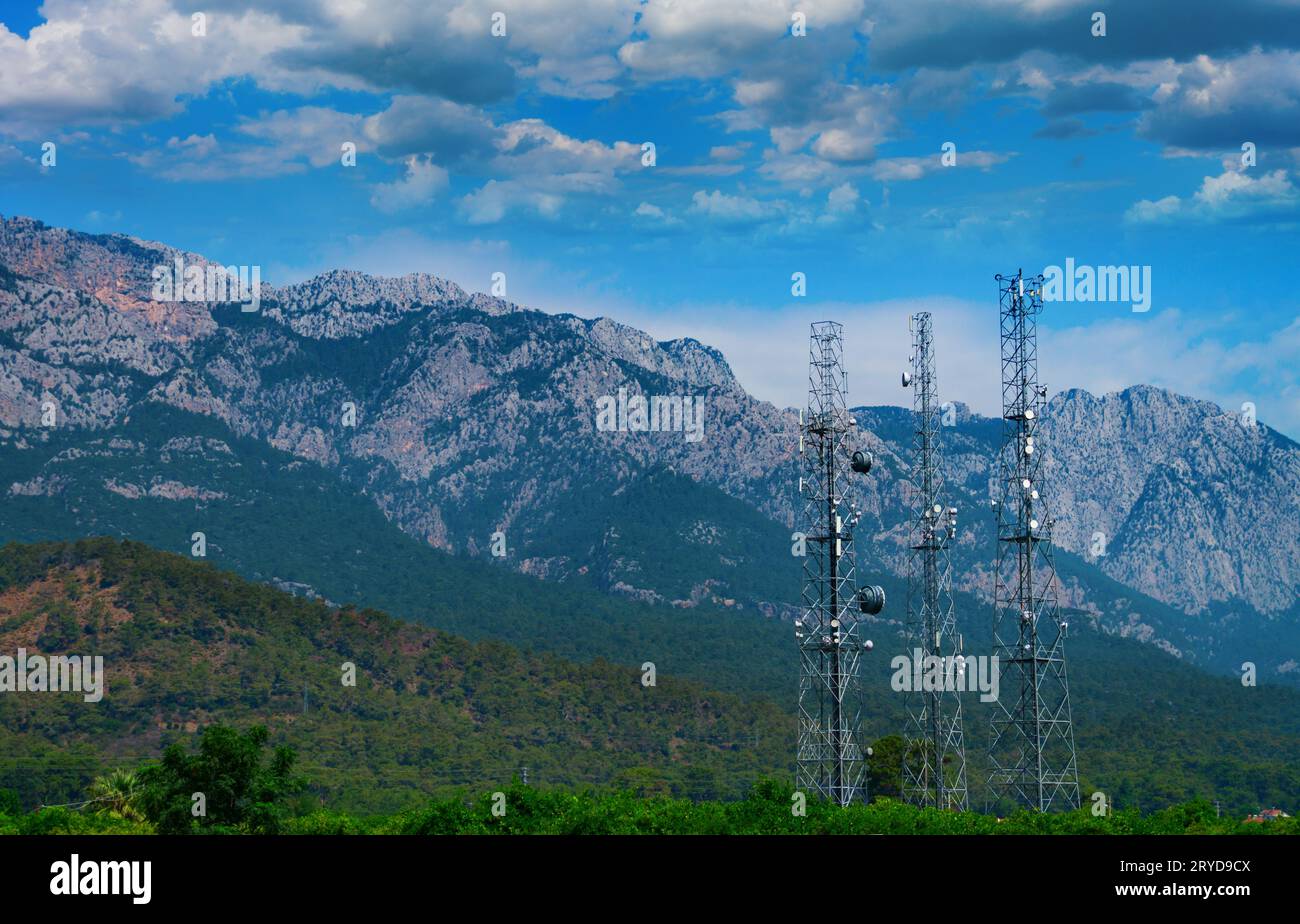 Mobile Kommunikation Towers Stockfoto