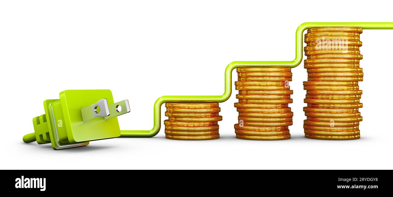 Amerikanische Stecker und Münzen Stockfoto