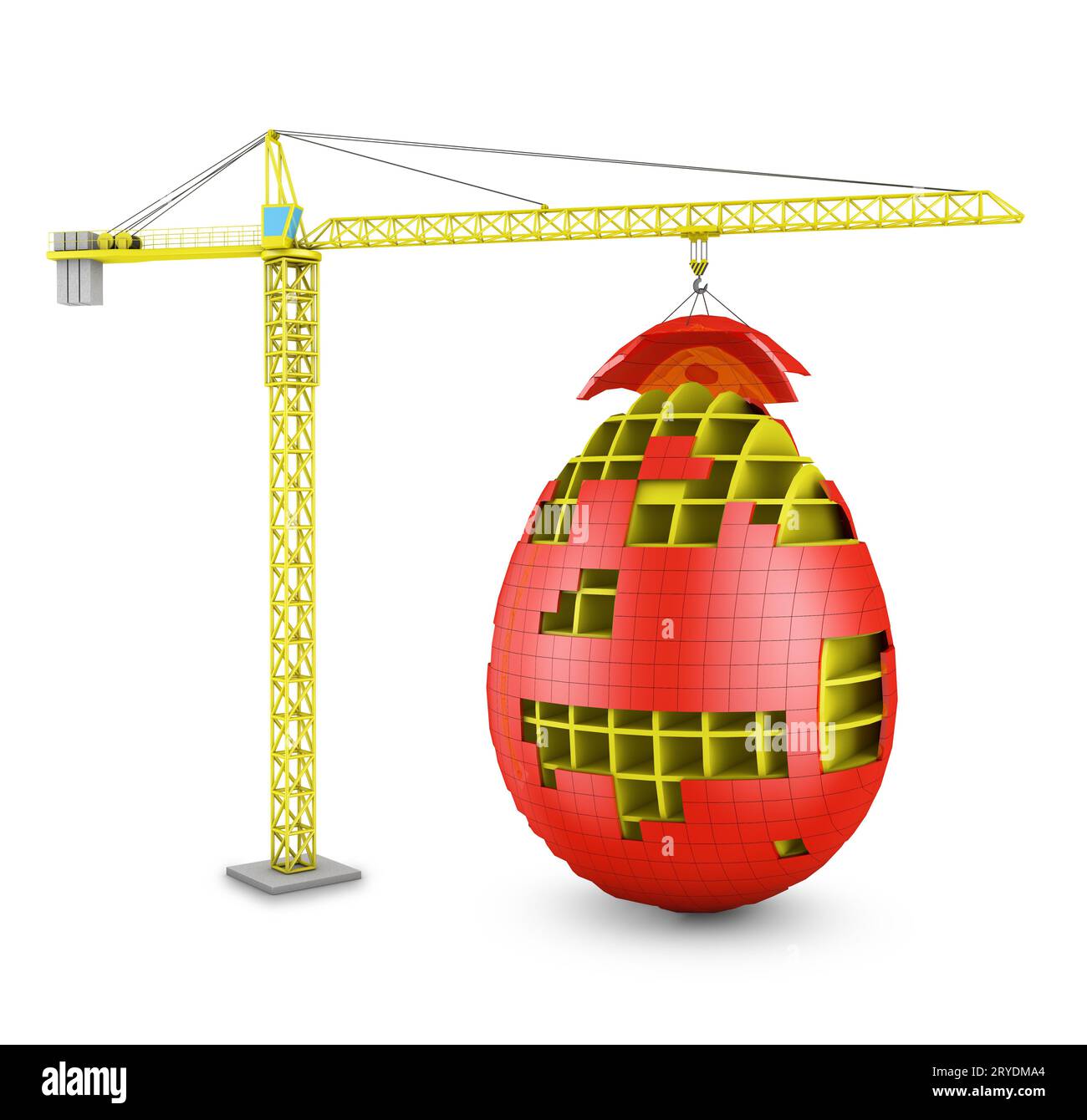 Kran baut Ei Stockfoto
