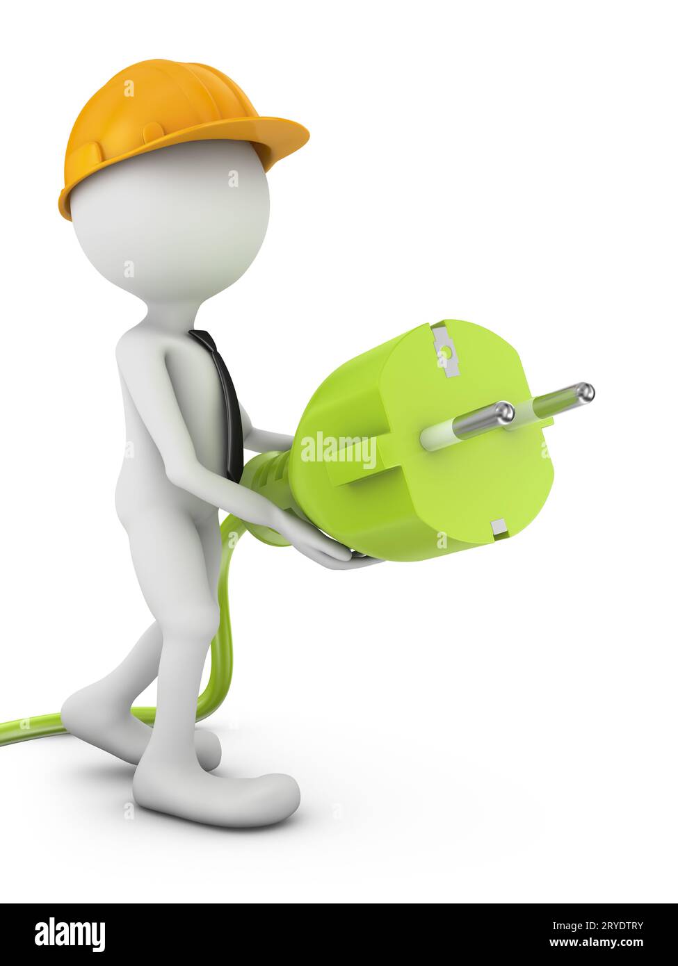 Mann mit Elektrostecker Stockfoto