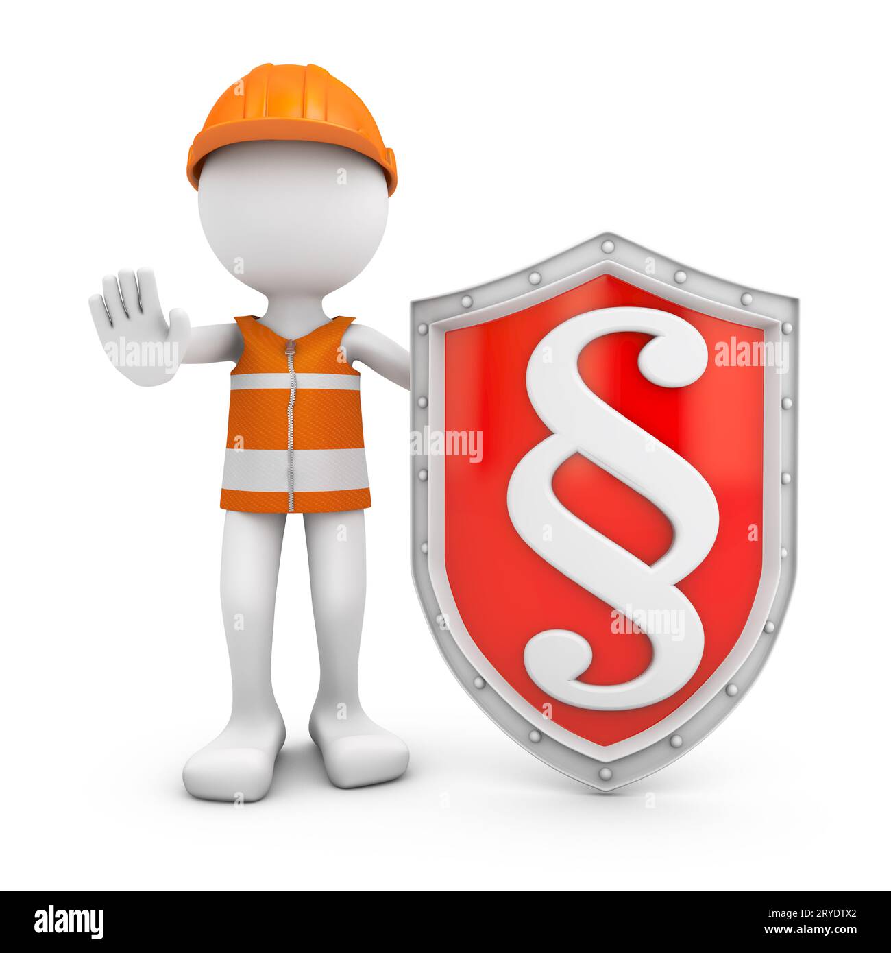 Mann mit Schild Absatz Stockfoto