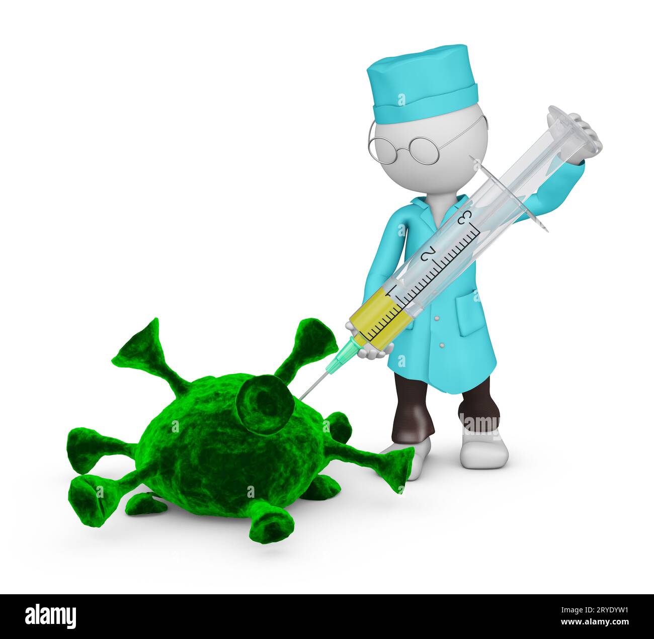 Arzt und Virus Stockfoto