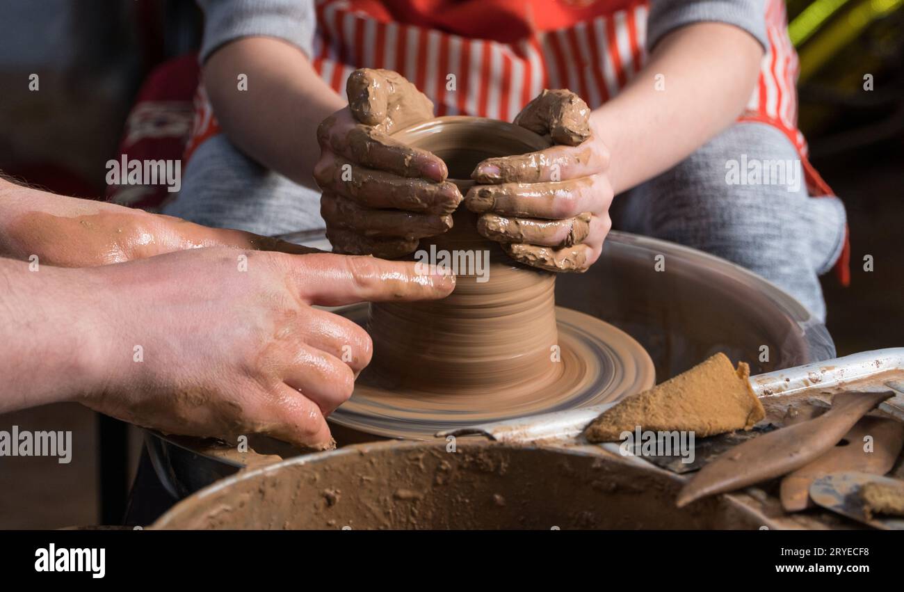 Töpferstudio für Kinder Stockfoto