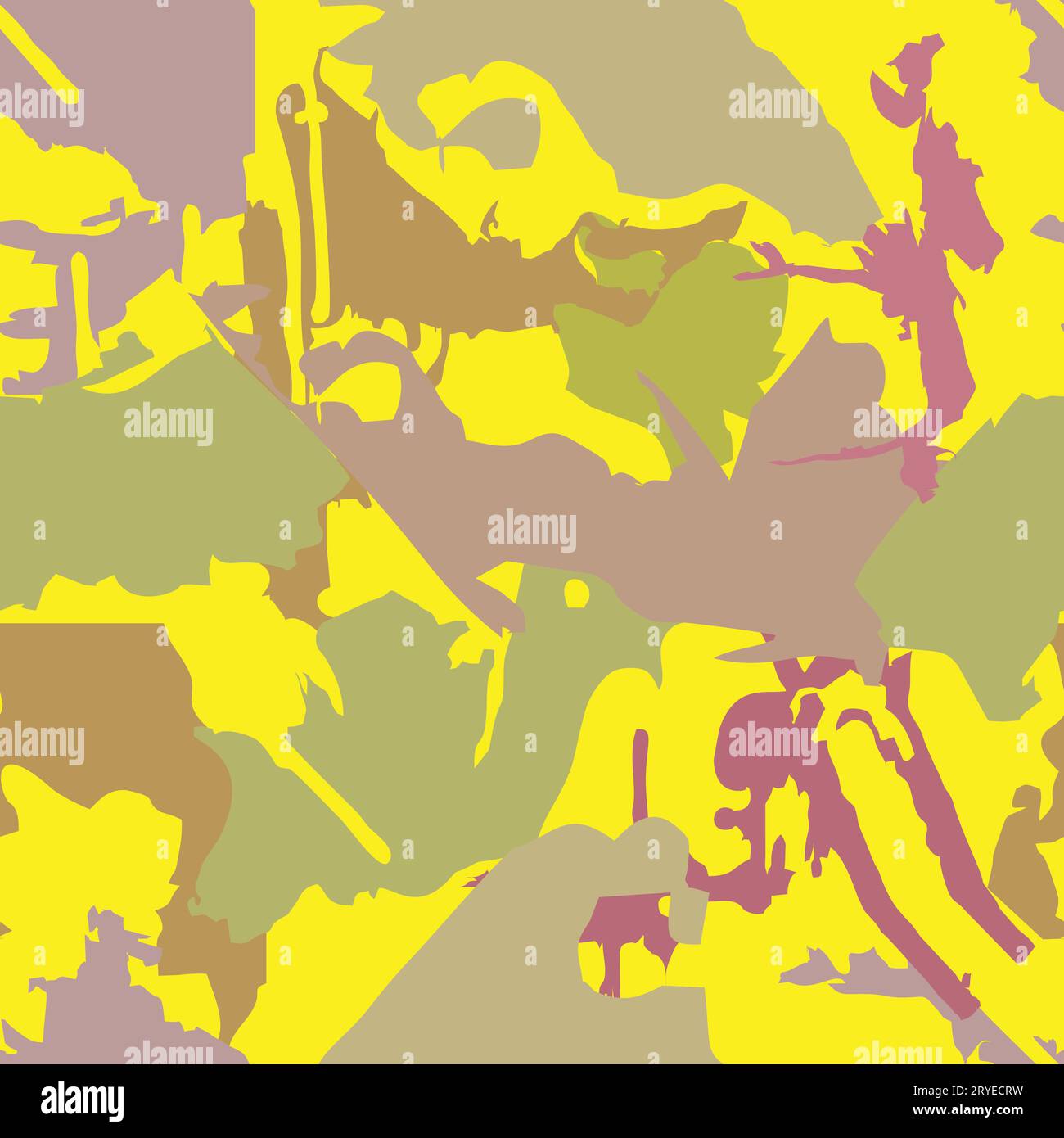 Gelber Tarnfarbener nahtloser Mustervektor Stock Vektor