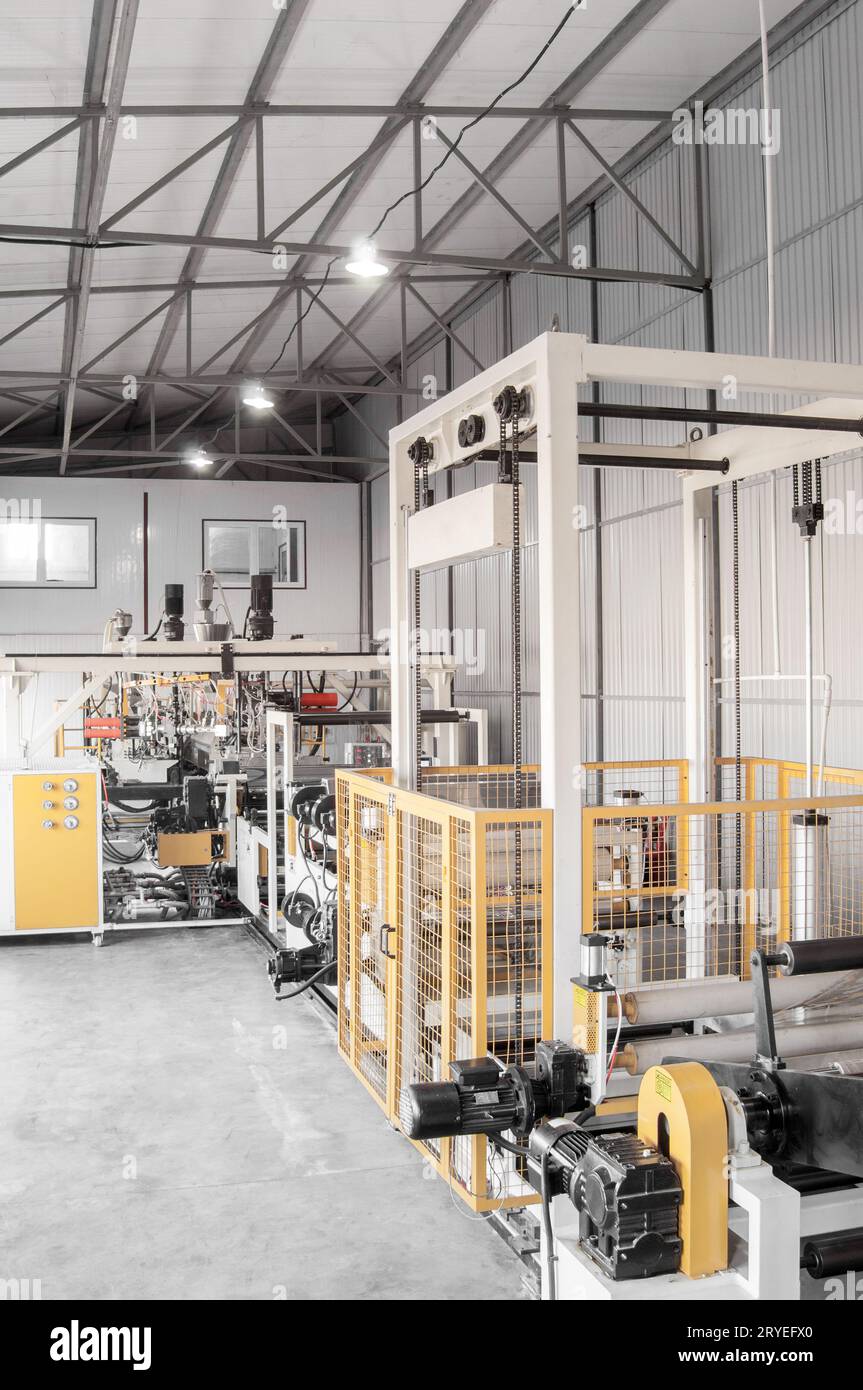 Werkstatt für die Herstellung von Polypropylen und Polyethylen Stockfoto