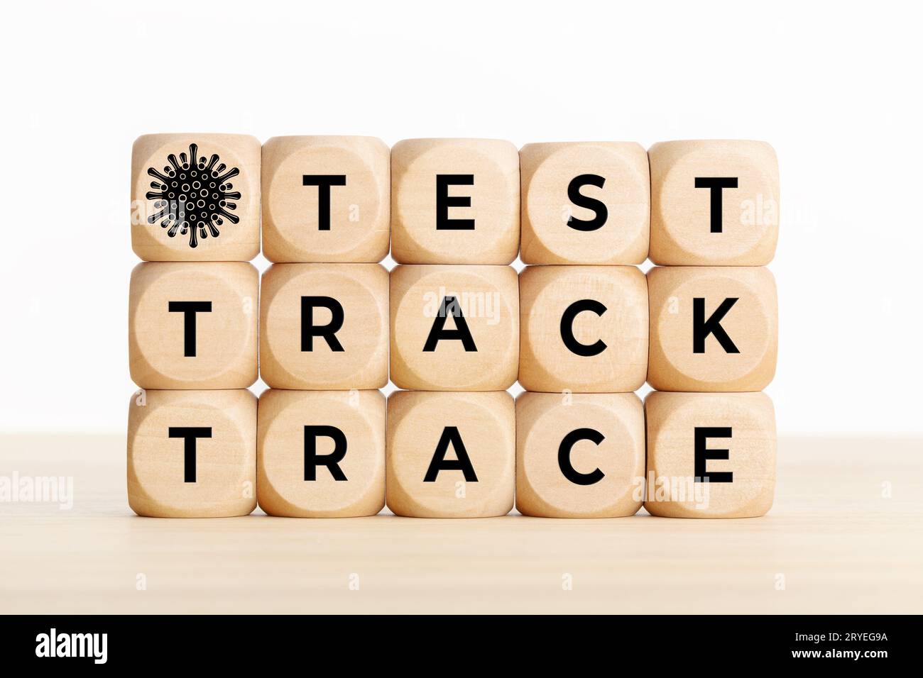 Test Trace Track COVID-19 Coronavirus-Konzept Stockfoto
