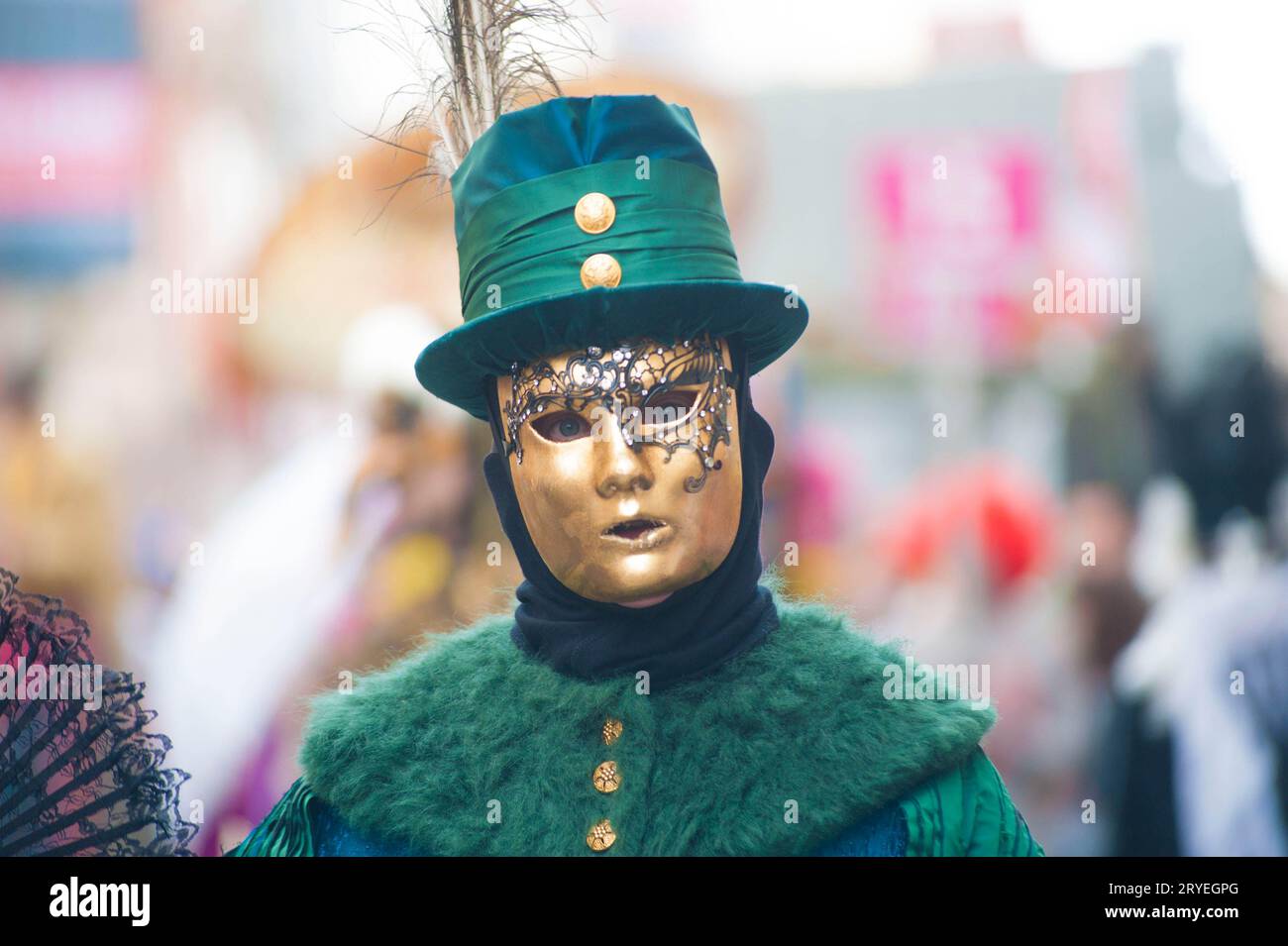 Traditionelle venezianische Masken am Karneval Stockfoto