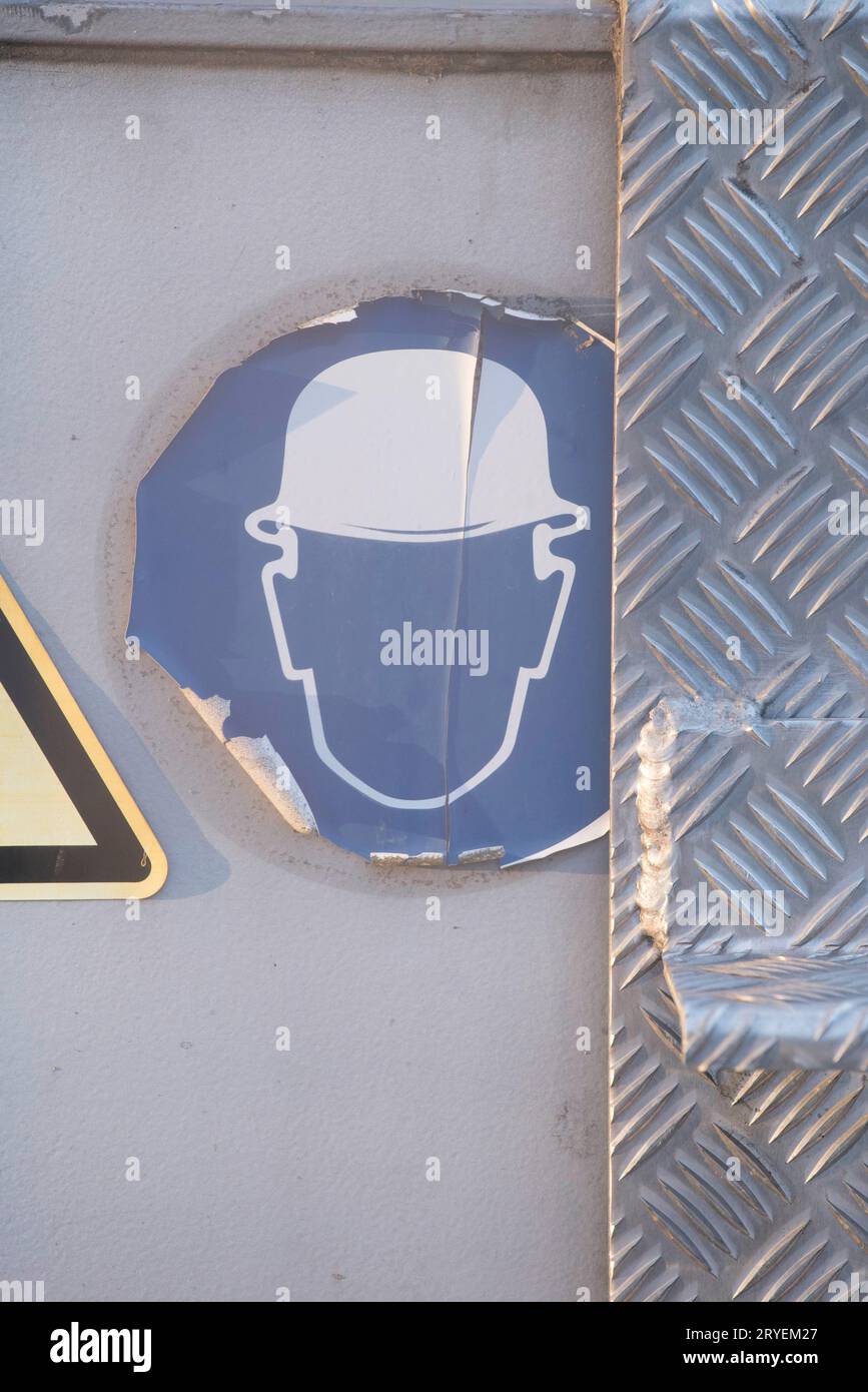 Schutzhelm als Kopfschutz Stockfoto