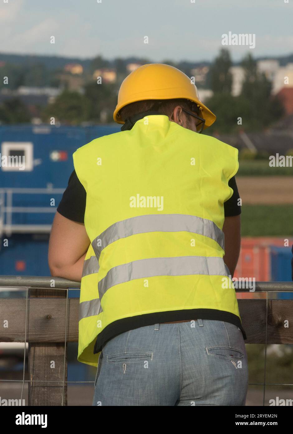 Schutzhelm als Kopfschutz Stockfoto