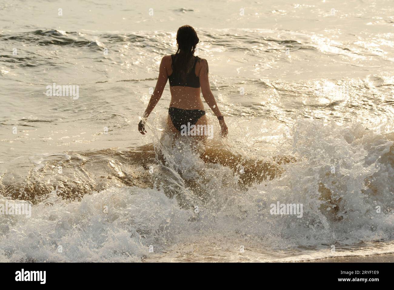 Badeurlaub am Meer im Sommer Stockfoto