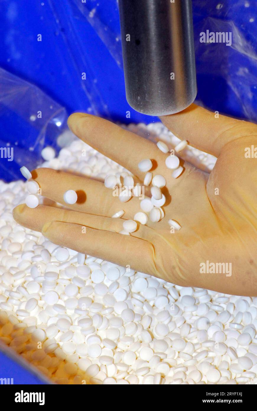 Tabletten- und Arzneimittelproduktion in der pharmazeutischen Industrie Stockfoto
