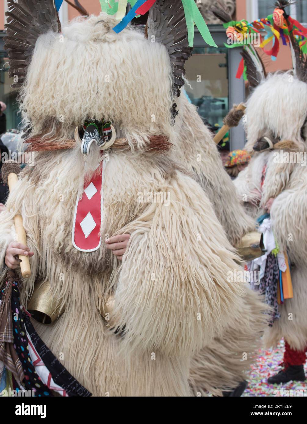 Maskierte Menschen Karneval Kurentovanje oder Kurrenti in Slowenien Stockfoto