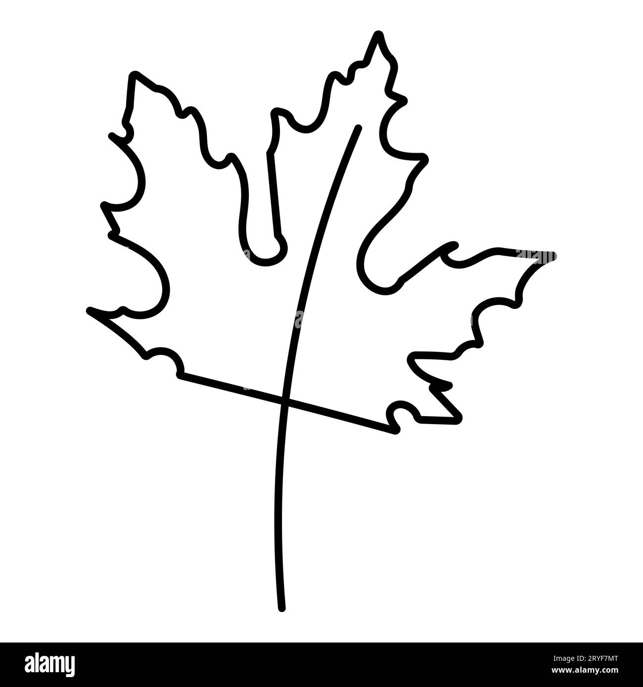 Blattwerk Herbstlinie Symbol Waldelement Stock Vektor