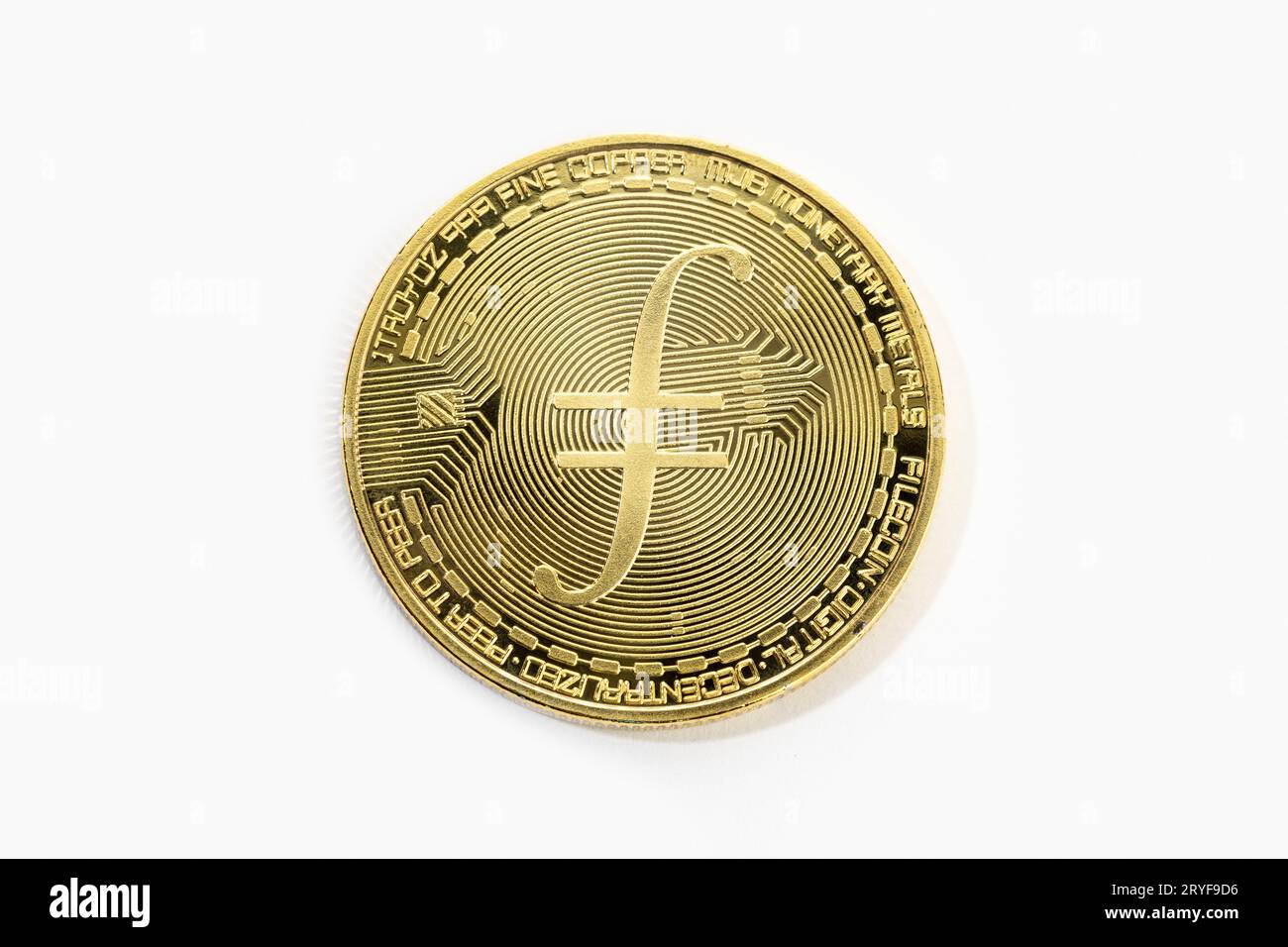 Auf weißem Hintergrund isolierte Kryptowährung für Filecoin-Münzen  Stockfotografie - Alamy