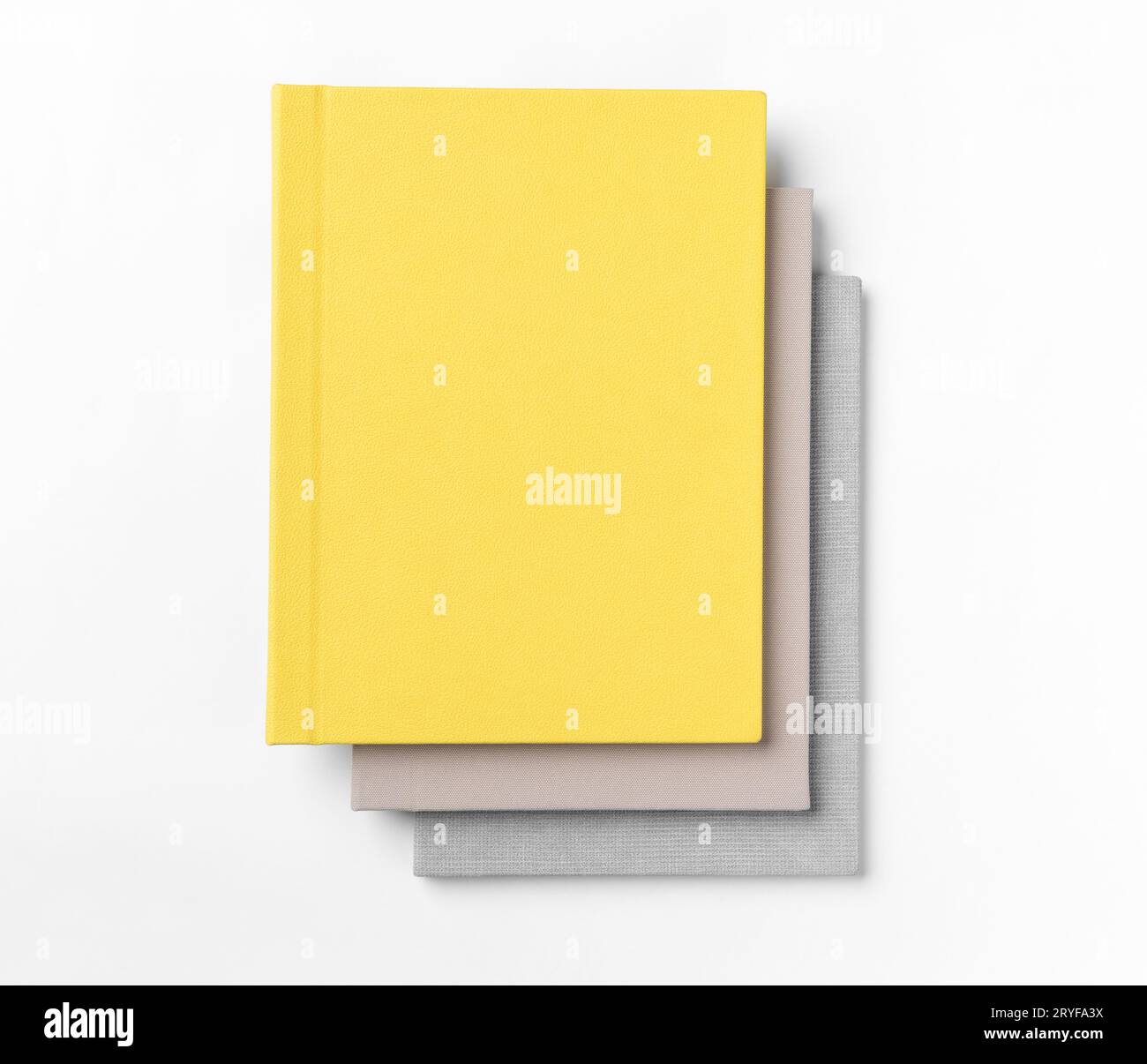 Buch Album auf weißem Hintergrund Stockfoto