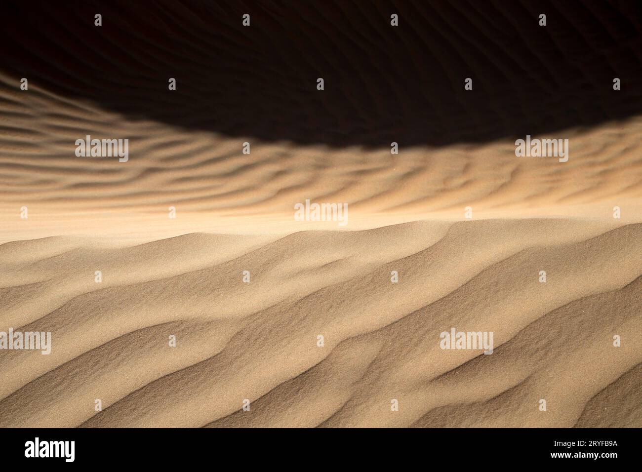 Wüstenlandschaft in den VAE, Sanddünen strukturiertes Muster Stockfoto