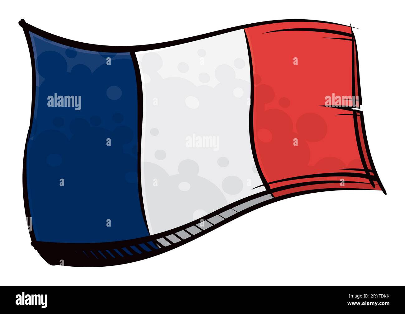 Nationalflagge der Französischen Republik in Graffiti-Farbe Stockfoto
