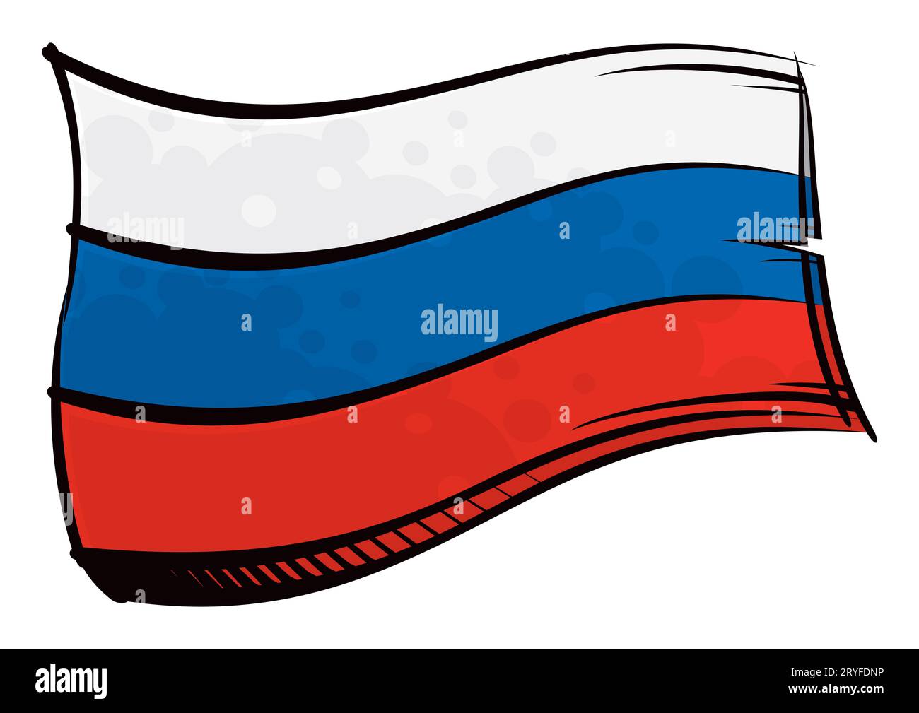 Russische Nationalflagge in Graffiti-Lackierung Stockfoto