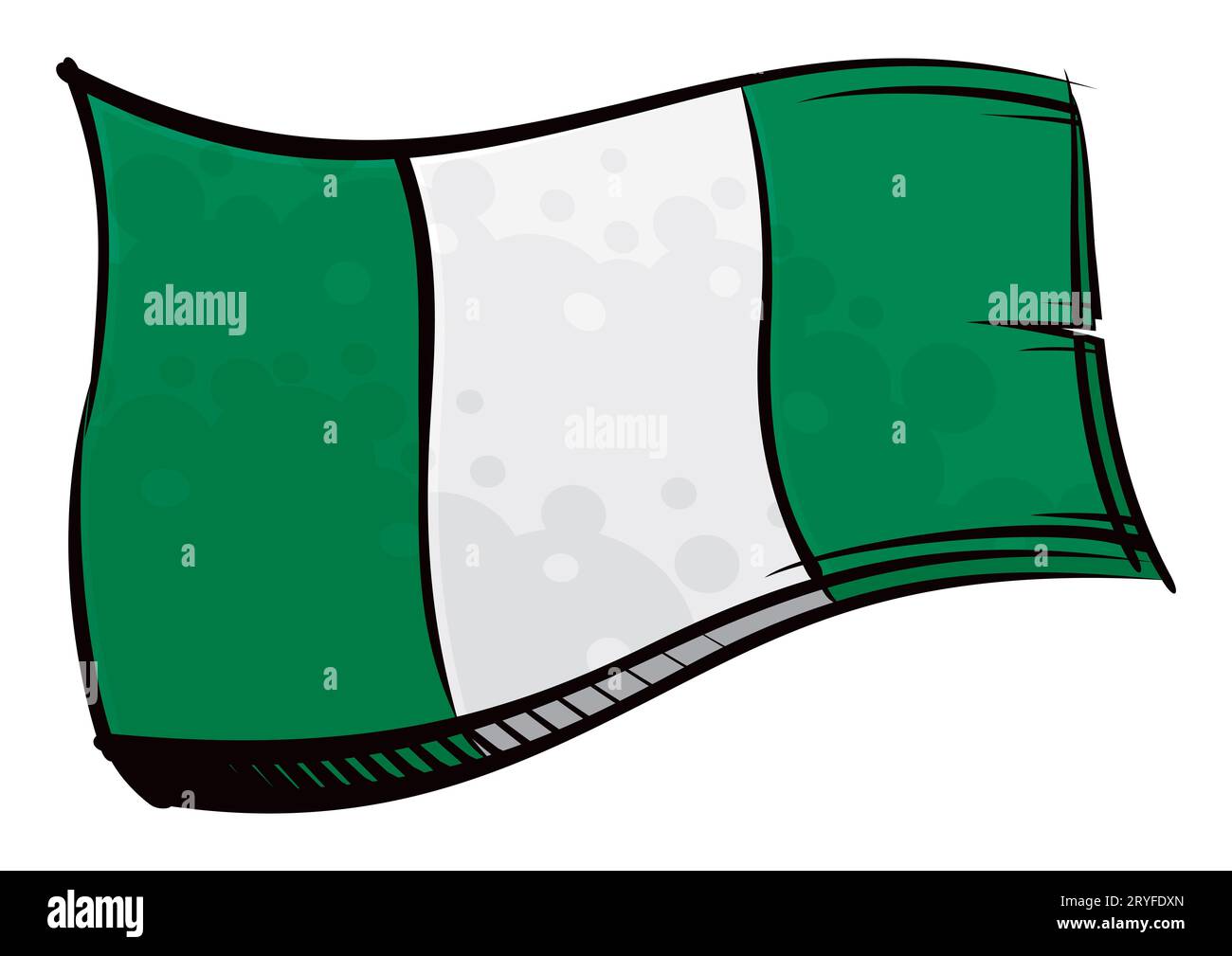 Nationalflagge der Republik Nigeria in Graffiti-Farbe Stockfoto