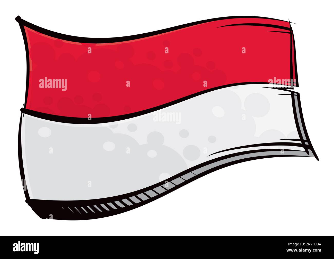 Nationalflagge der Republik Indonesien in Graffiti-Lackierung Stockfoto