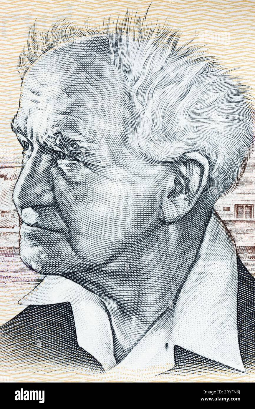 David Ben-Gurion ein Porträt aus israelischem Geld Stockfoto