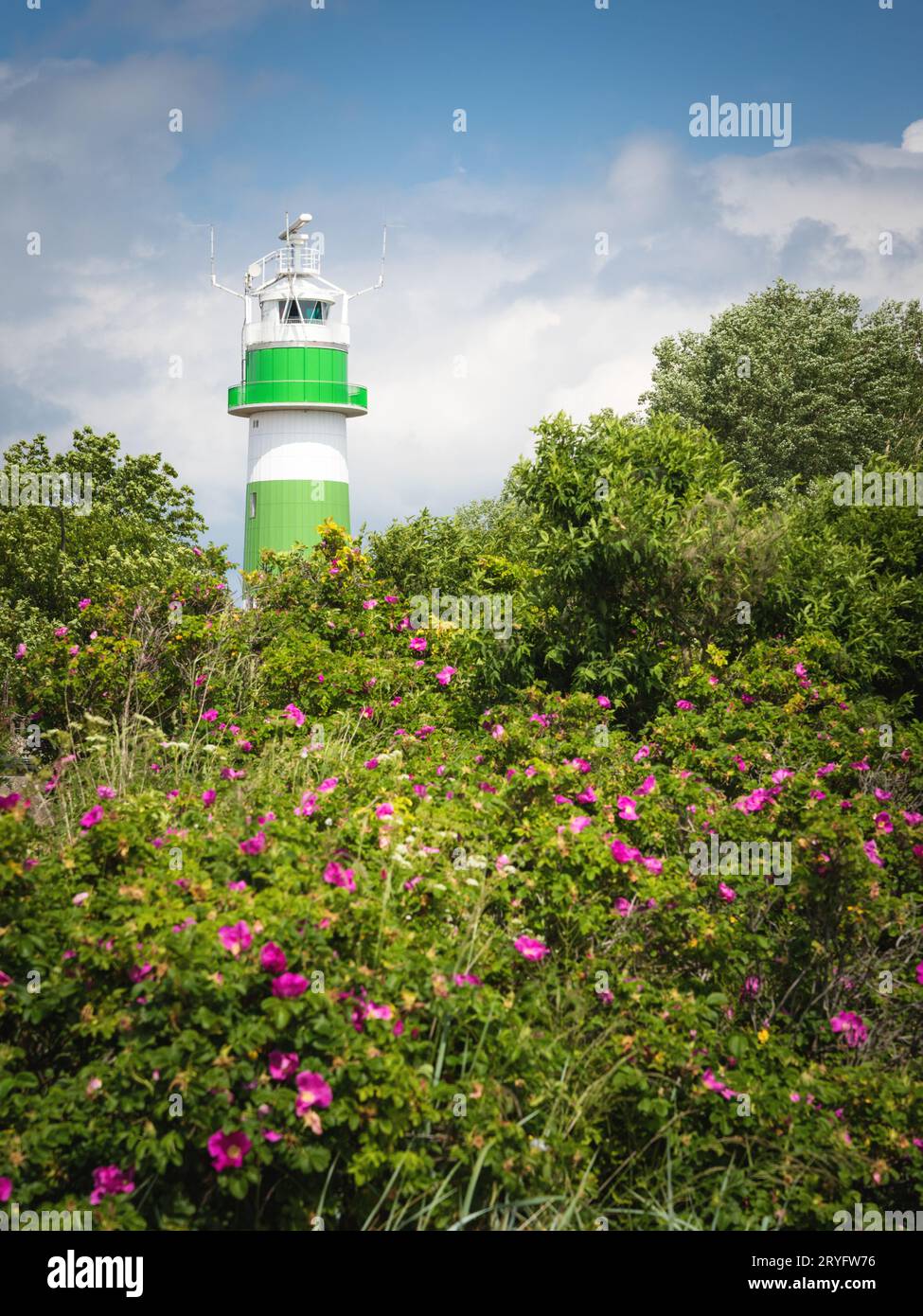BÃ¼lk Leuchtturm an der Ostseeküste in Schleswig-Holstein Stockfoto