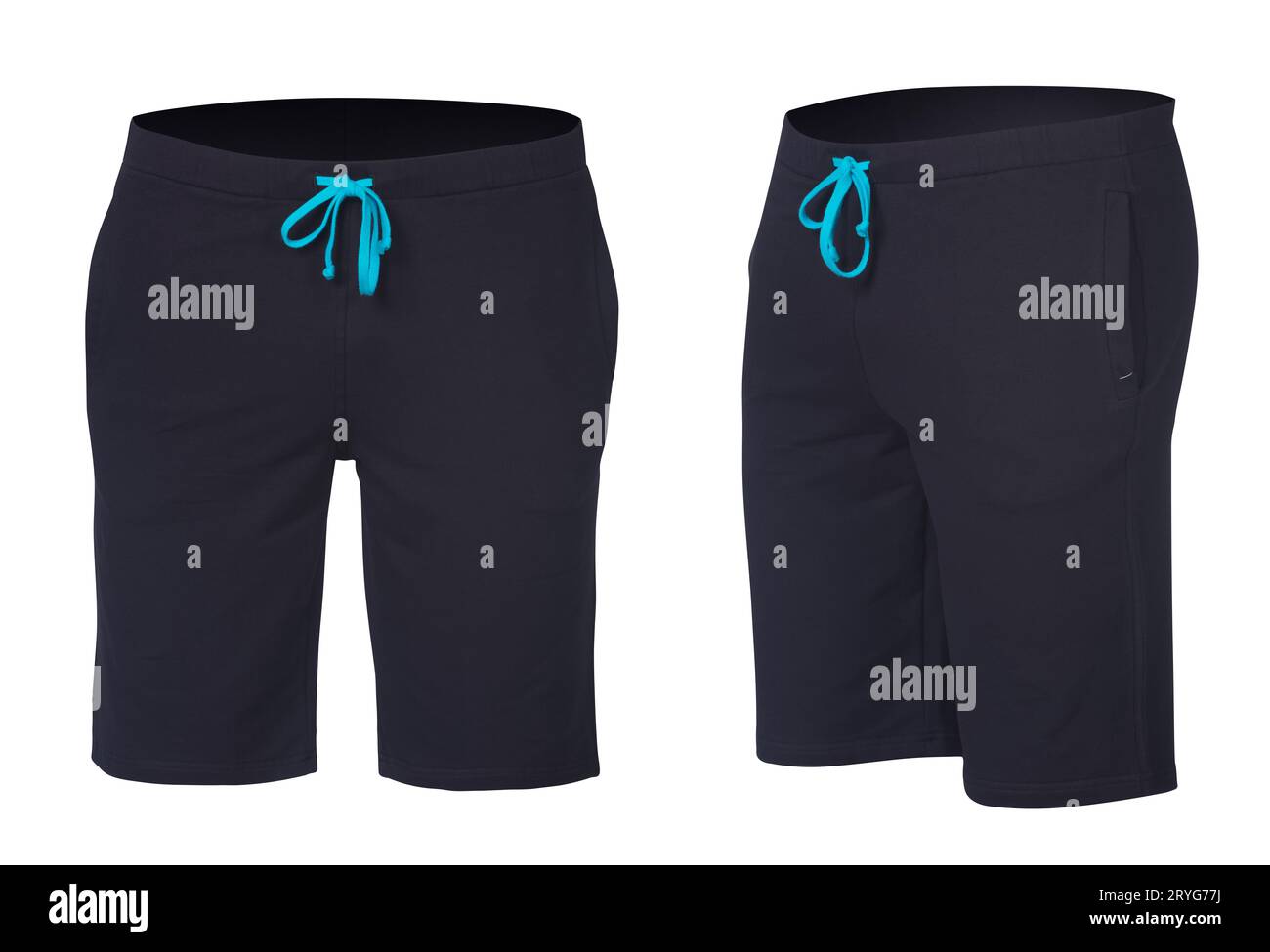 Zwei männliche Shorts isoliert auf Weiß Stockfoto