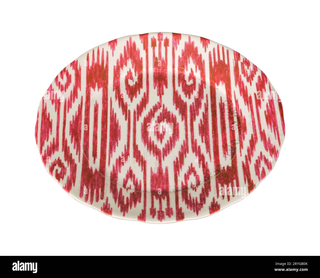 Eine Vintage orientalische Keramikplatte isoliert auf weißem Hintergrund Stockfoto
