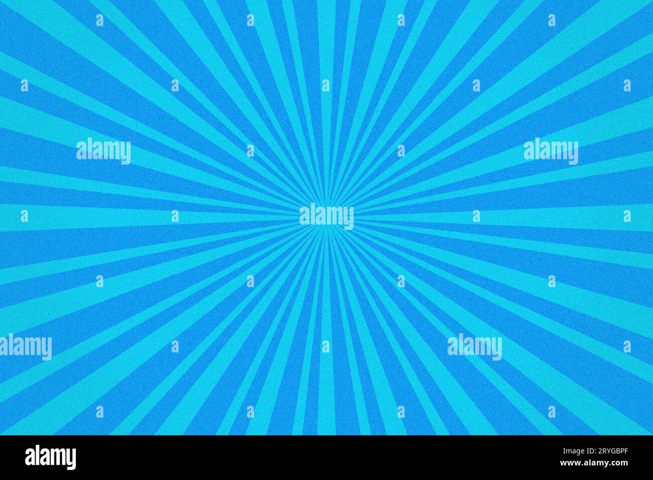 Körniger Blauer Hintergrund Mit Sunburst-Muster. Dynamische geometrische Radialstrahlen Stockfoto