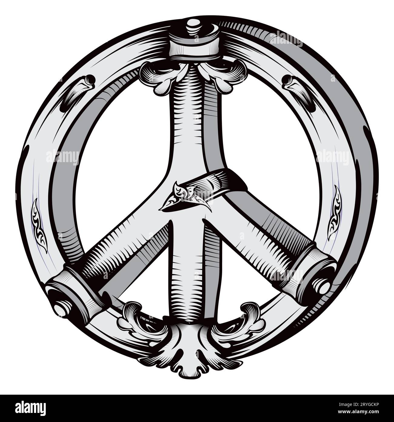 Symbol des Friedens im alten Vintage-Stil Stockfoto