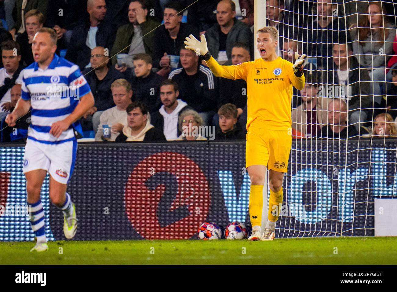 Doetinchem, Niederlande. September 2023 29. Torhüter Thijs Jansen von de Graafschap zeigt während des Keuken Kampioen Divisie Matches zwischen de Graafschap und Roda JC am 29. September 2023 in Doetinchem, Niederlande Credit: dpa/Alamy Live News Stockfoto