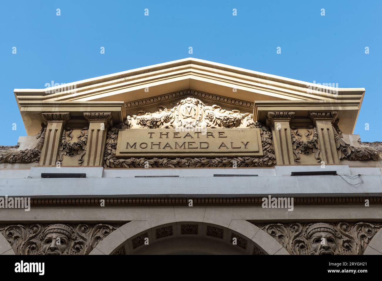 Das Alexandria Opera House oder Sayed Darwish Theatre wurde 1918 erbaut und 1921 in der ägyptischen Stadt Alexandria eröffnet, als es eröffnet wurde, hieß es Teatro Mohamed Ali. Stockfoto