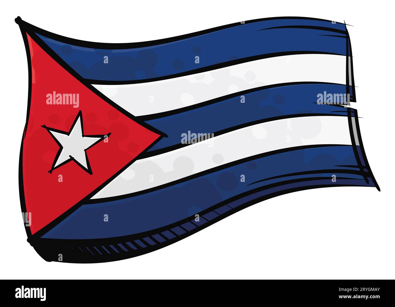 Kuba-Flagge im Graffiti-Stil Stockfoto