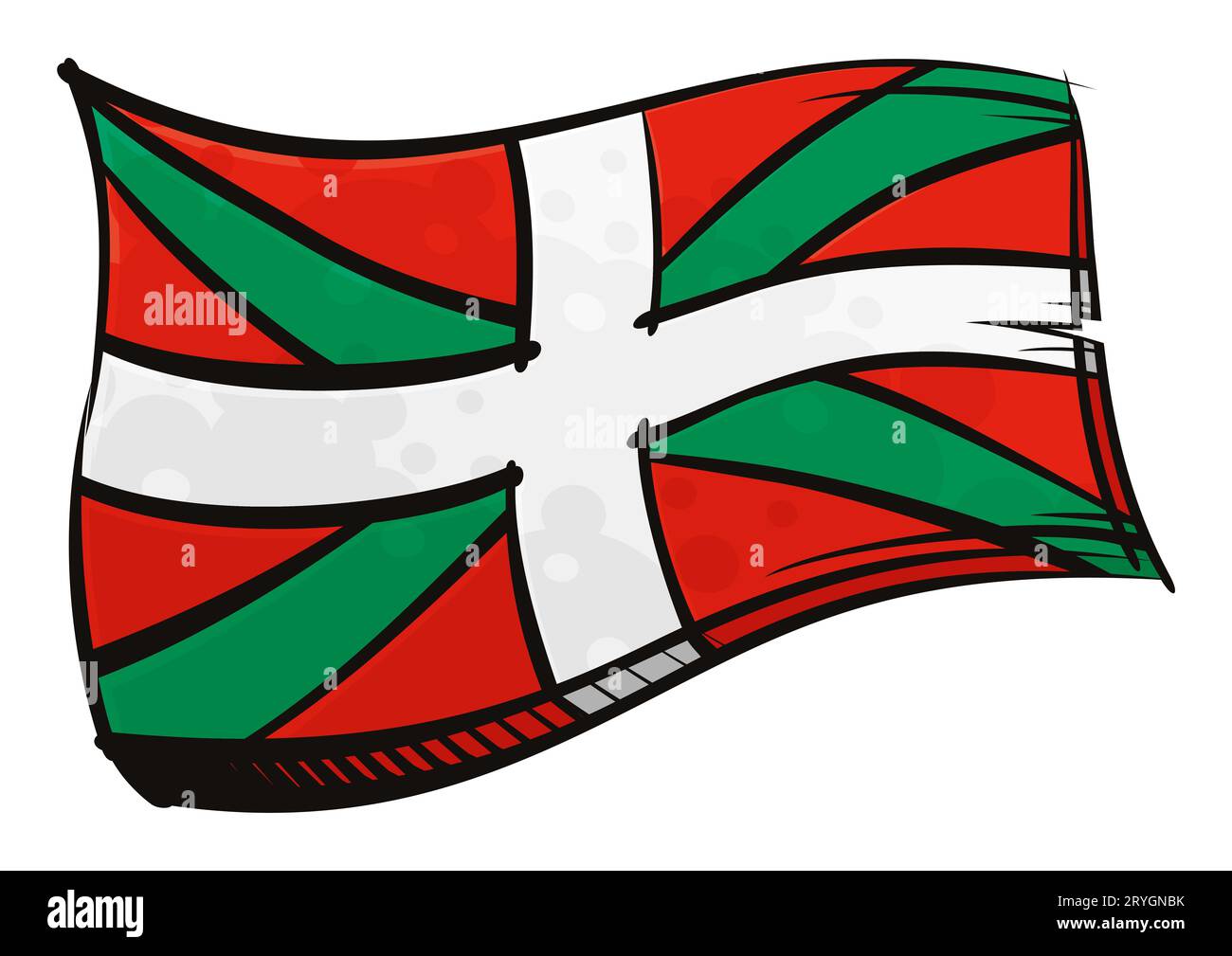 Die Nationalflagge des Baskenlandes wurde in Graffiti-Farbe gestaltet Stockfoto