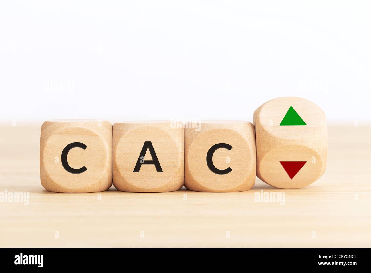 CAC-Börsenindexpreise nach oben oder unten Konzept Stockfoto