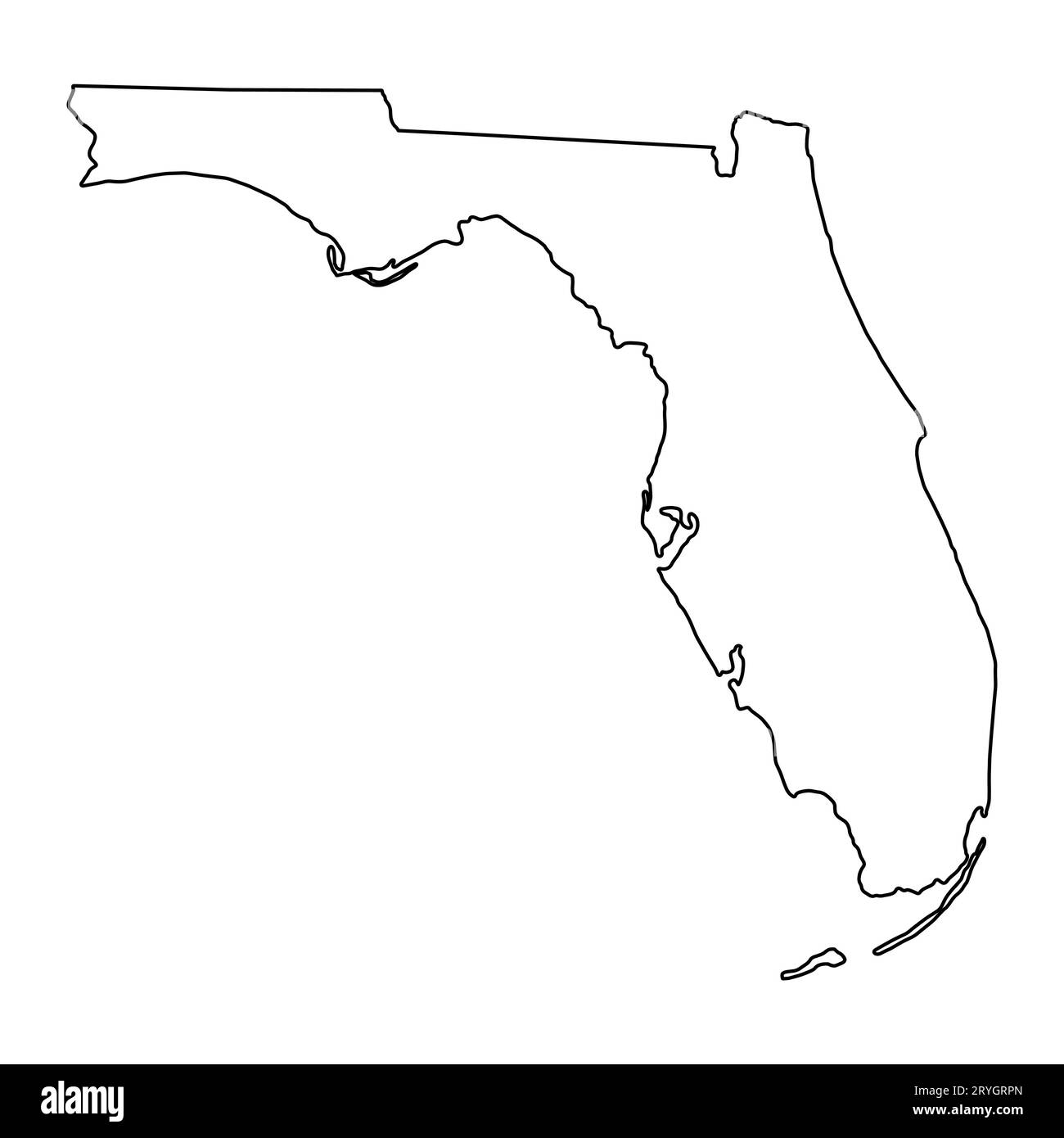 Florida-Kartenform, vereinigte Staaten von amerika. Symbolvektordarstellung für flache Konzepte. Stock Vektor