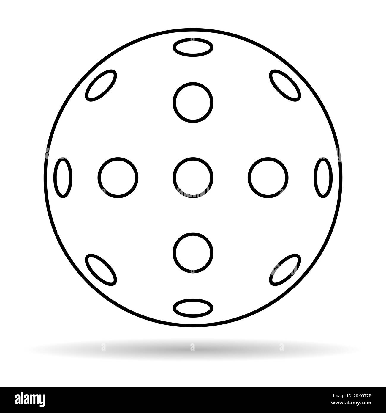 Pickleball-Schlägersport, Indoor-Ball-Paddle-Schatten-Symbol, Web-Flachsymbol-Vektordarstellung. Stock Vektor