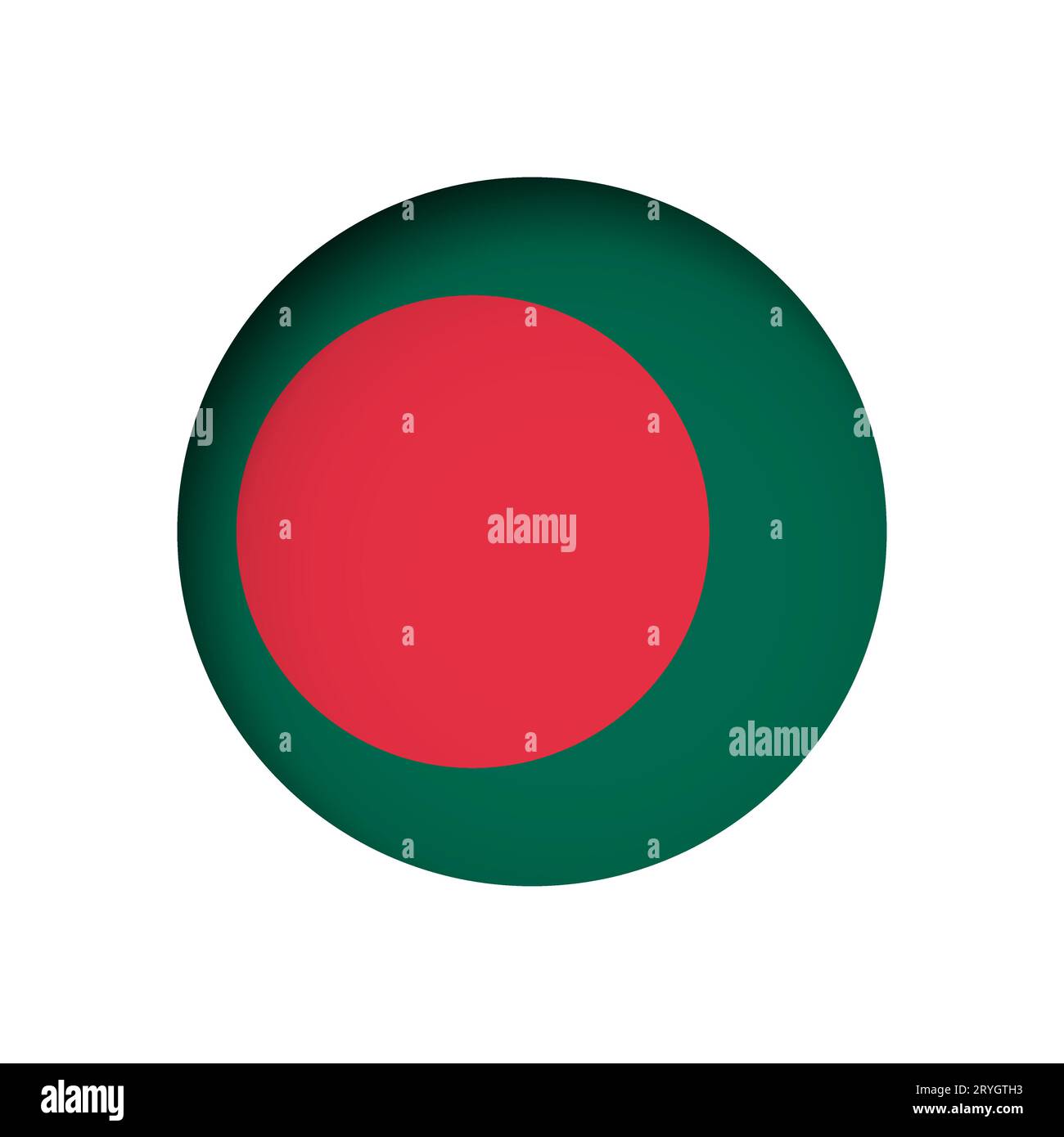 Bangladesch Flagge - hinter dem kreisförmigen Papierloch mit innerem Schatten. Stock Vektor