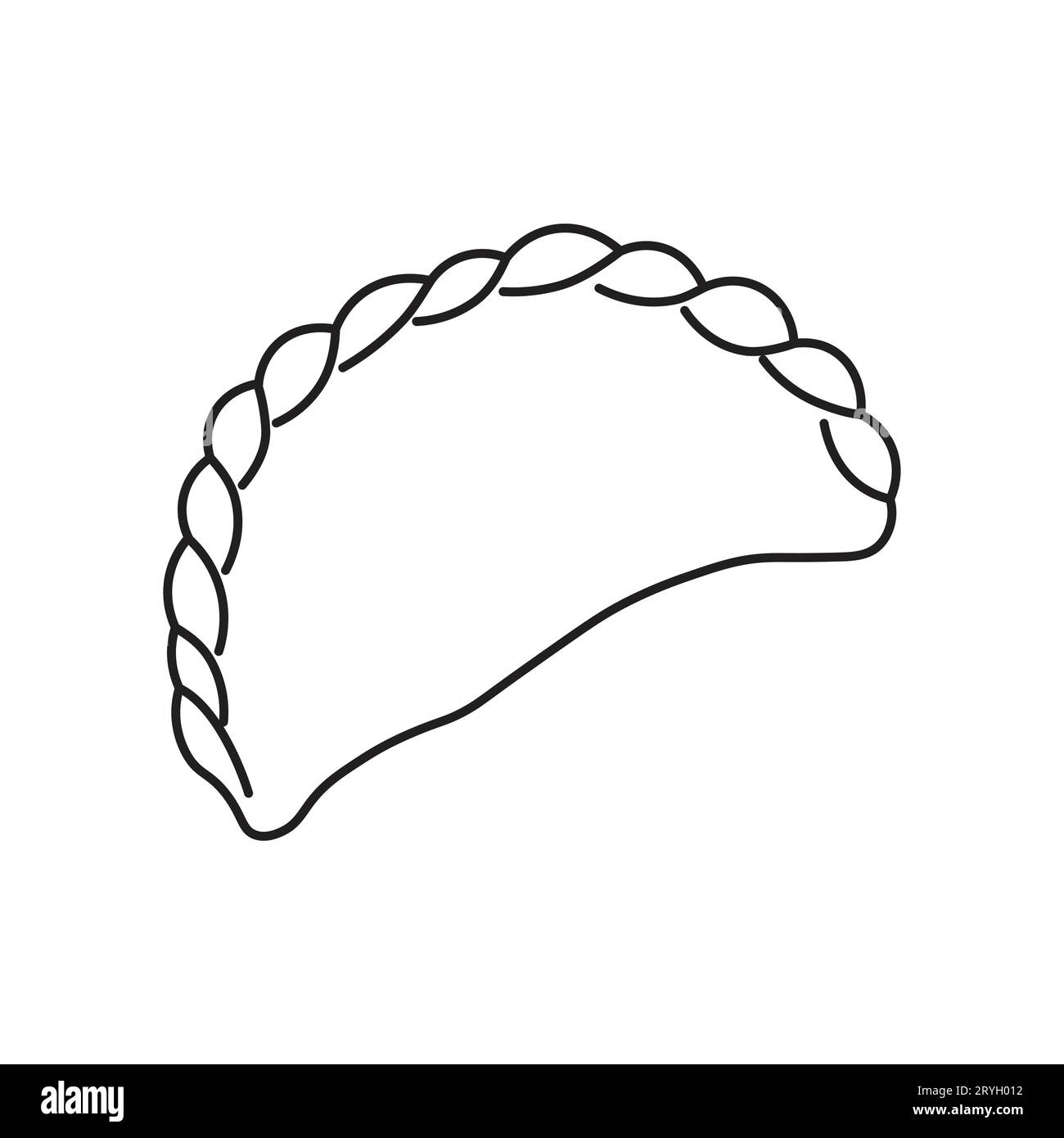 Dumpling-Symbol für Food-Apps und Websites. Isolieren auf weißem Hintergrund. Vektorillustration Stock Vektor