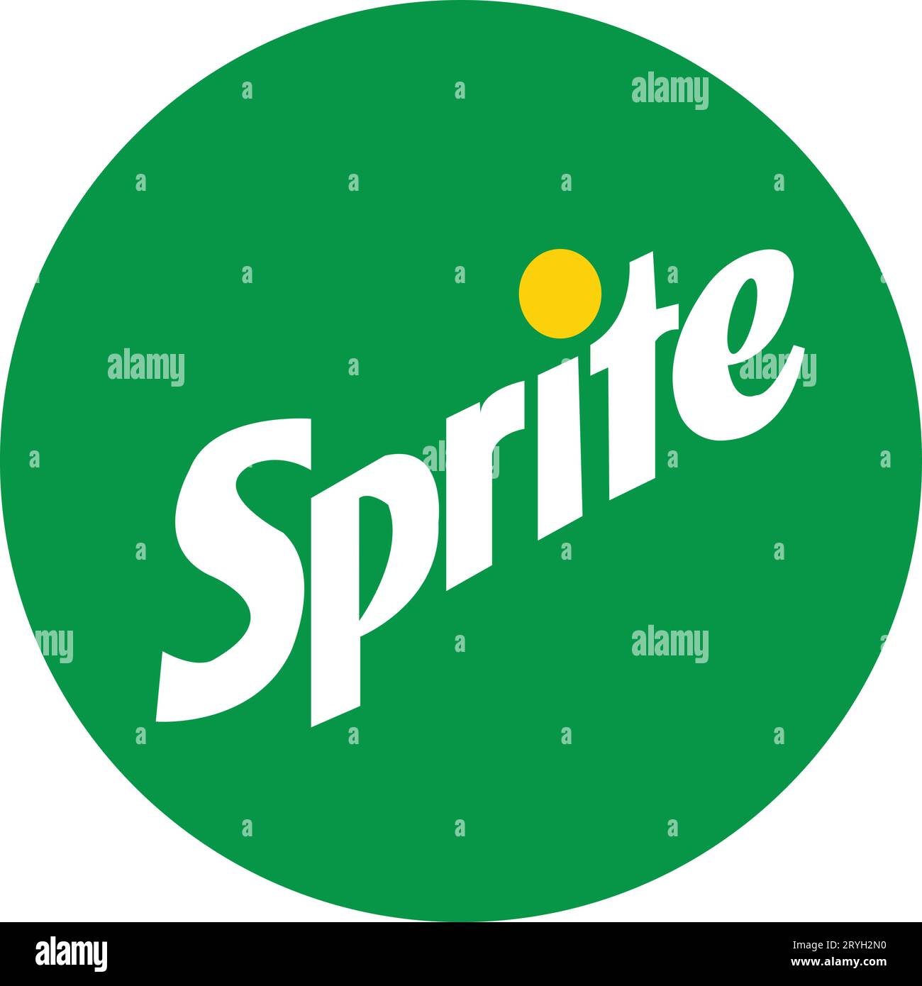 Logo für kohlensäurehaltige Sprite Softdrinks. Sprite Drinks-Ikone. Logo der Marke Top Drink Company auf transparentem Hintergrund Stock Vektor