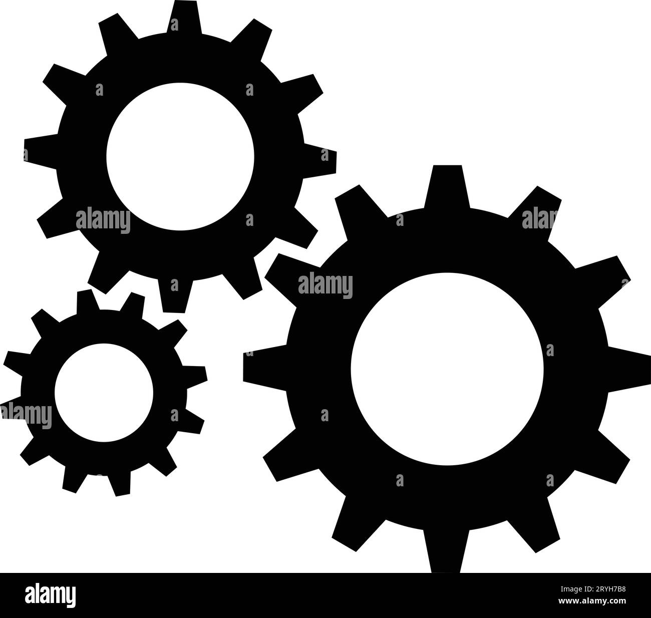 Vecteur Stock Zahnrad Getriebe Symbol in schwarz als vektor