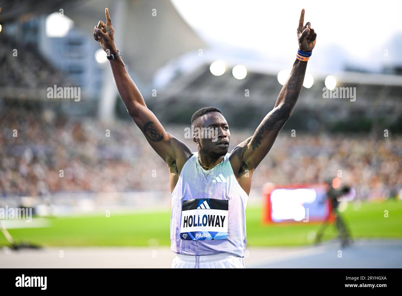 Stanley Grant Holloway (110 Meter Hürden) aus den USA während des Treffens der Paris Wanda Diamond League 2023 Leichtathletik am 9. Juni 2023 im Charlety Stadion in Paris, Frankreich. Foto Victor Joly/DPPI Stockfoto