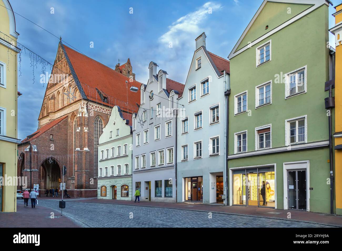 Altstadt Straße in Landshut, Deutschland Stockfoto