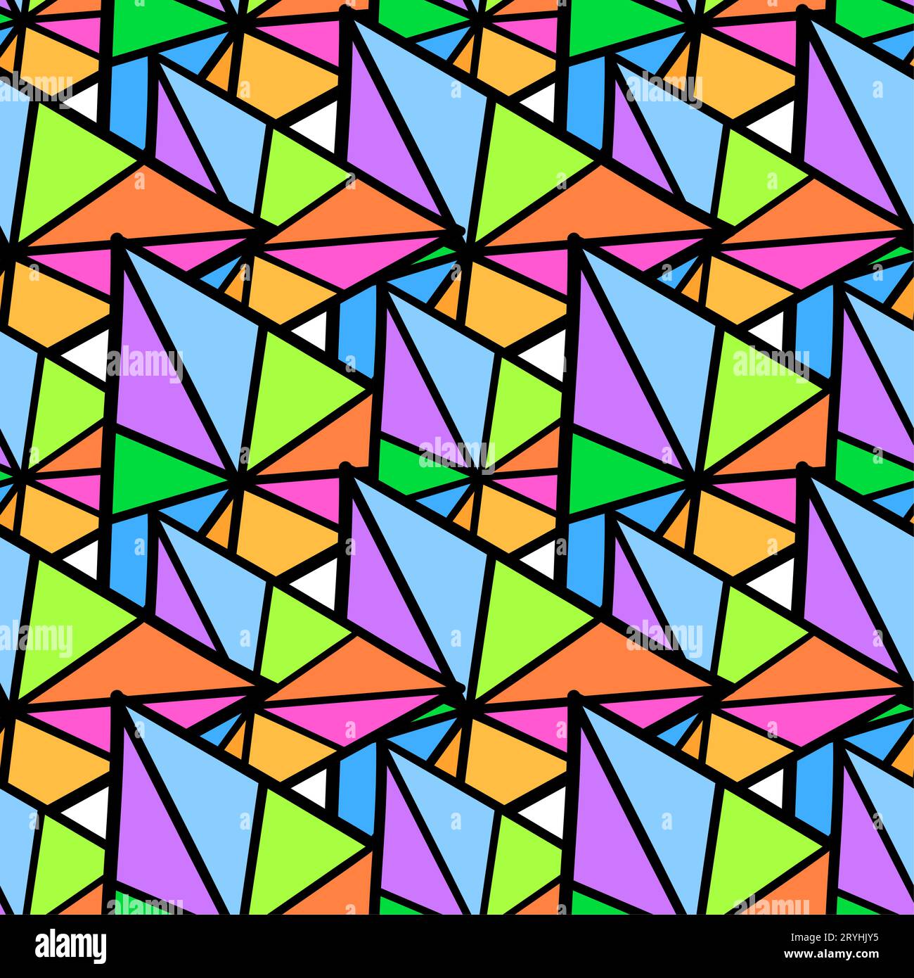 Nahtloser Textildruck mit Patchwork-Farbdreieck. Ideal für Vintage-Stoffe im Sommer, Scrapbooking, Tapeten, Geschenkpapier. Wiederholen Sie den Hintergrund des Musters Stockfoto