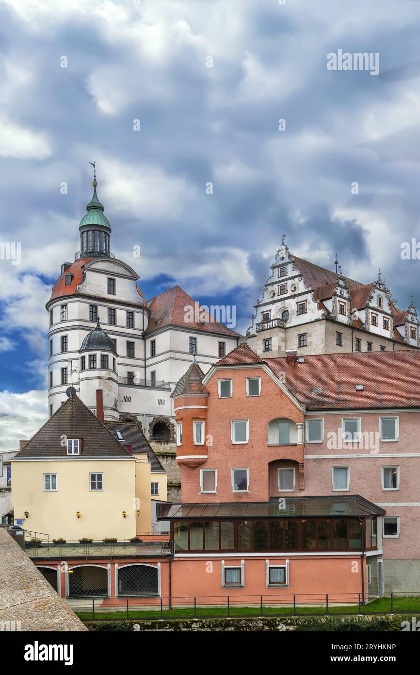 Blick auf Schloss, Neuburg an der Donau, Deutschland Stockfoto