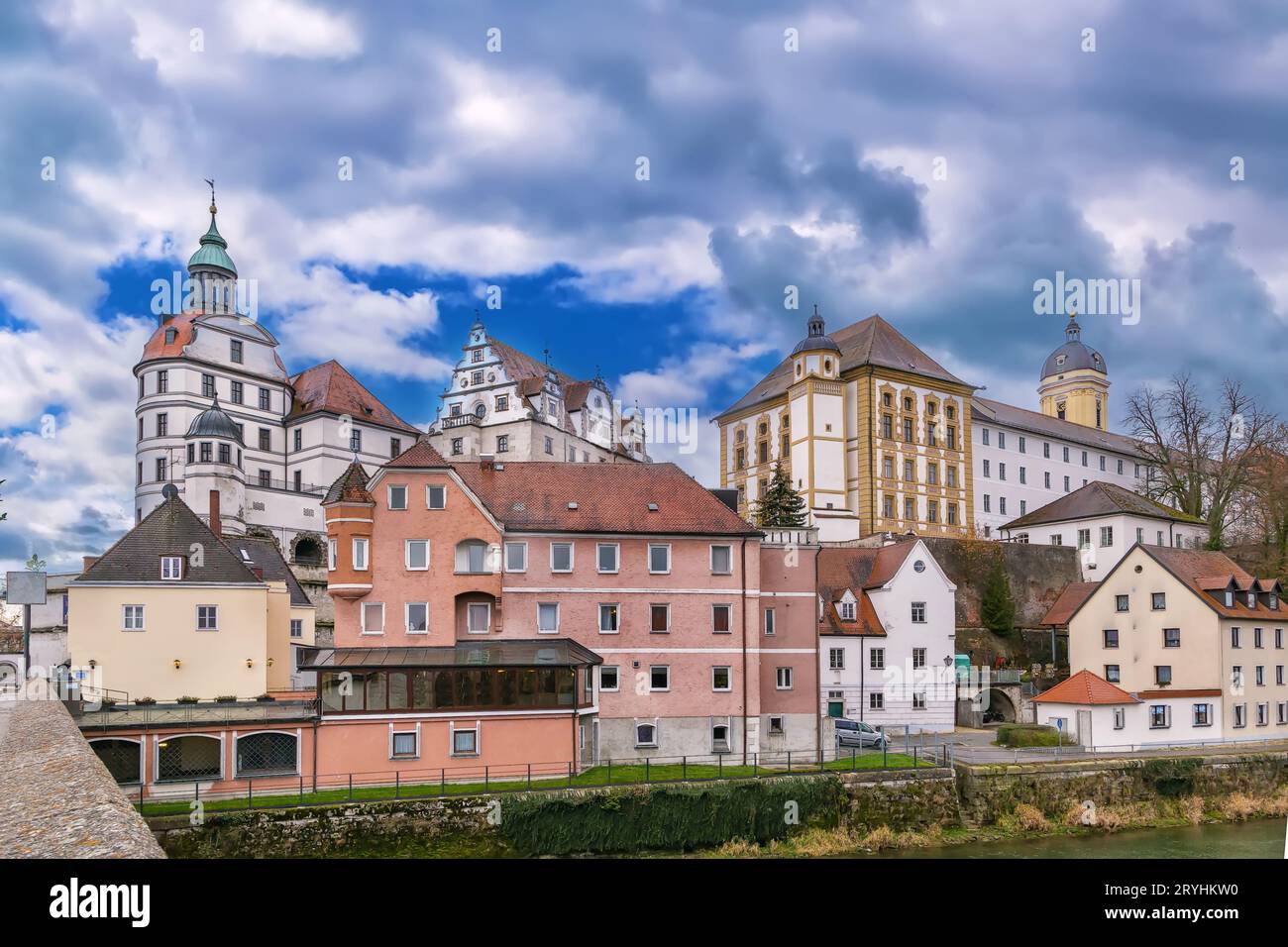 Blick auf Schloss, Neuburg an der Donau, Deutschland Stockfoto